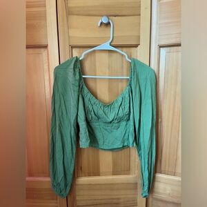 Pacsun green crop long sleeve size small